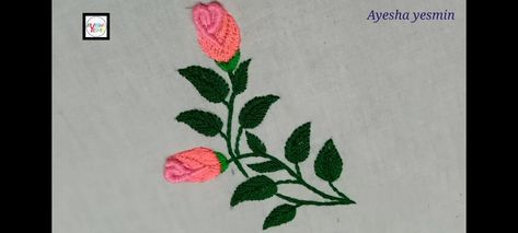 Rose Bud Embroidery, Hand Embroidery Rose, Bud Embroidery, Embroidery Rose, Flowers Embroidery, Easy Flower, Flowers Rose, Rose Bud, Rose Embroidery