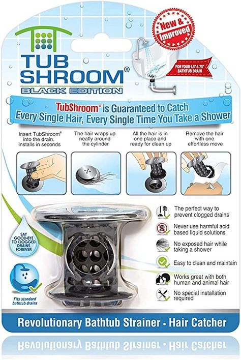 TubShroom Tub Drain Hair Catcher, Black Chrome Drain Protector and Hair Catcher for Bathroom Drains, Fits 1.5 inch - 1.75 inch Bathtub and Shower Drains Clean Clogged Drain, Drain Unclogger, Clogged Drain Bathtub, Drain Hair Catcher, Toilet Drain, Drain Repair, Drain Cleaners, Shower Inserts, Bronze Fixtures