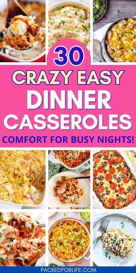 Easy casserole recipes for dinner the whole family will love. Perfect for busy nights. Quick & easy dinner ideas your family can have tonight. Easy casserole dinner recipes pork, beef, chicken, vegetarian and more. The best dinner casserole recipes. Casserole recipes for dinner summer, spring fall or winter, they're tasty all year round. Easy Casserole Dinners For Families, Two Night Dinners Meals, Casserole Dish Meals, Easy Mealtrain Meals, Quick Dinner For 2 Simple Easy Meals, Great Casserole Recipes, Easy Bland Dinner Recipes, Oven Casseroles Dinners, Easy Week Night Recipes