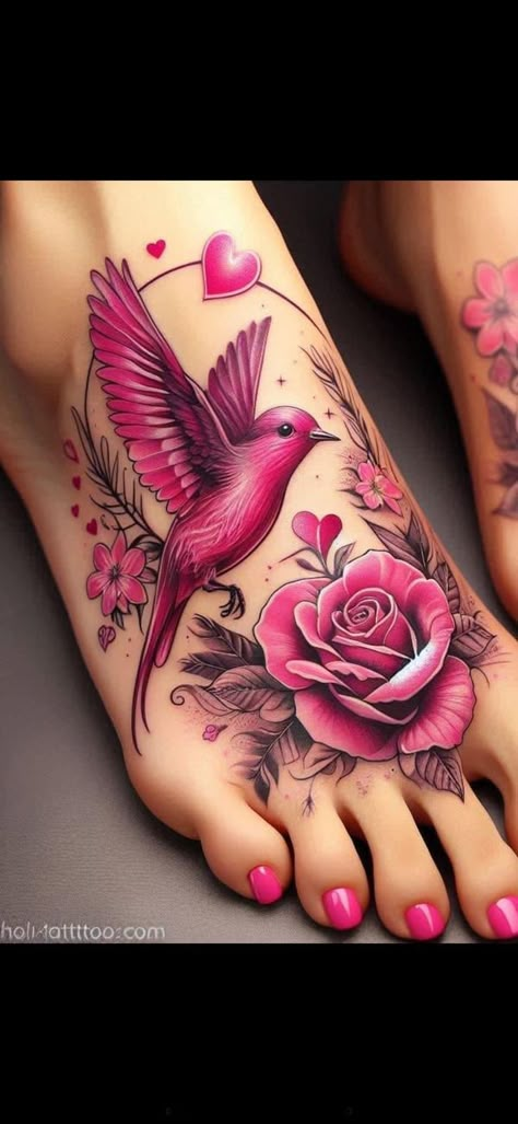 Pixie Tattoos For Women, Blue Rose Tattoos For Women, Feather With Flowers Tattoo, Feet Tattoos For Women Beautiful, Foot Tattoos For Women Unique, Feet Tattoos For Women, Girly Hand Tattoos, Tattoos For Women On Thigh, Simple Cat Tattoo