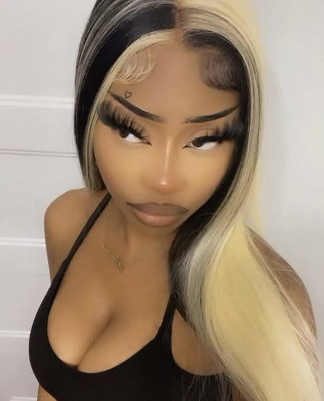 Hair Laid Wigs, Y2k Hairstyles Wig, Wigs On Dark Skin Women, Cute Valentines Hairstyles, Unique Wig Hairstyles, Different Wig Hairstyles, Y2k Hairstyles Black Women, Hair Color Wigs, Pretty Wigs