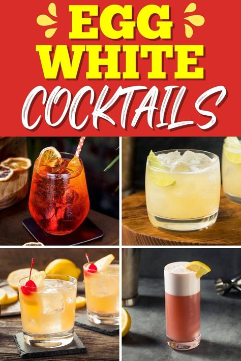 While these egg white cocktails don't taste different from a standard drink, the added proteins bring a wonderfully rich and silky foam that's to die for. Egg White Cocktails, Punch With Alcohol, White Lady Cocktail, Clover Club Cocktail, Cinnamon Simple Syrup, Amaretto Sour, White Cocktails, Pisco Sour, Easy Cocktails