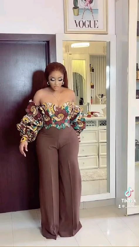 Nigerian Classy Outfits, Nigerian Outfits For Women Casual, Short Hairstyle Women Afro, Coming To America Party Theme Outfits, 2piece Outfits Pants Chiffon Nigeria, Jamsuits Design, Casual African Outfits For Women, 2piece Outfits Pants Classy, Chitenge Outfits For Women