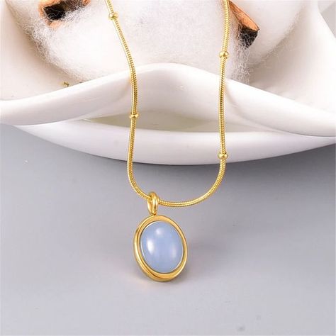 Jade Charm, Stone Choker, Womens Chokers, Aquamarine Pendant, Aquamarine Necklace, Jade Pendant, Adjustable Necklace, Chain Choker, Gold Plated Necklace