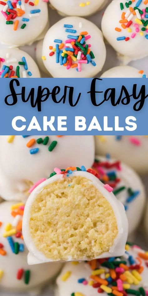 Looking for an easy cake balls recipe? Learn how to make Cake Balls.  It is the perfect dessert for parties and any holidays! You will love this easy cake balls recipe that are perfect for any occasion. #eatingonadime #dessertrecipes #cakerecipes #cakeballs Vanilla Cake Balls, Christmas Cake Balls, Cake Balls Recipe, Cake Pop Recipe Easy, Easy Vanilla Cake, Cake Ball Recipes, Cake Mix Ingredients, Quick Cake, Cake Pops How To Make