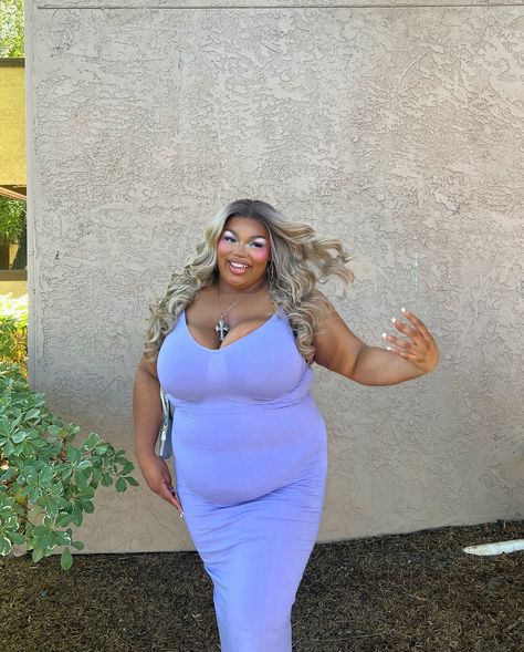 Happy Pride Month from your fave bi hottie 🩷💜🩵 | #YittyAmbassador 🏳️‍🌈 ✧ details ✧ • Smooth As Hell Shaping Dress (Tempo Lavender) • • • • • • • • • • #plussizefashion #plussizestyle #plussizeoutfits #outfitinspiration #yitty #styleinspo #explorepage| Plus size fashion, plus size outfits,fashion inspiration, explore page, outfit inspo Plus Size Baddies, Big Women Fashion, Happy Pride Month, Happy Pride, Fashion Plus Size, Pride Month, Outfits Fashion, Fashion Inspiration, Plus Size Fashion