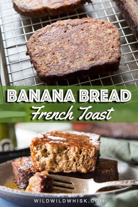 Banana Nut French Toast, Leftover Banana Bread Recipes, Banana Bread French Toast Recipe, Leftover Banana Bread, Leftover Banana, Banana Bread French Toast, Bread French Toast, Bread French, Easy French Toast