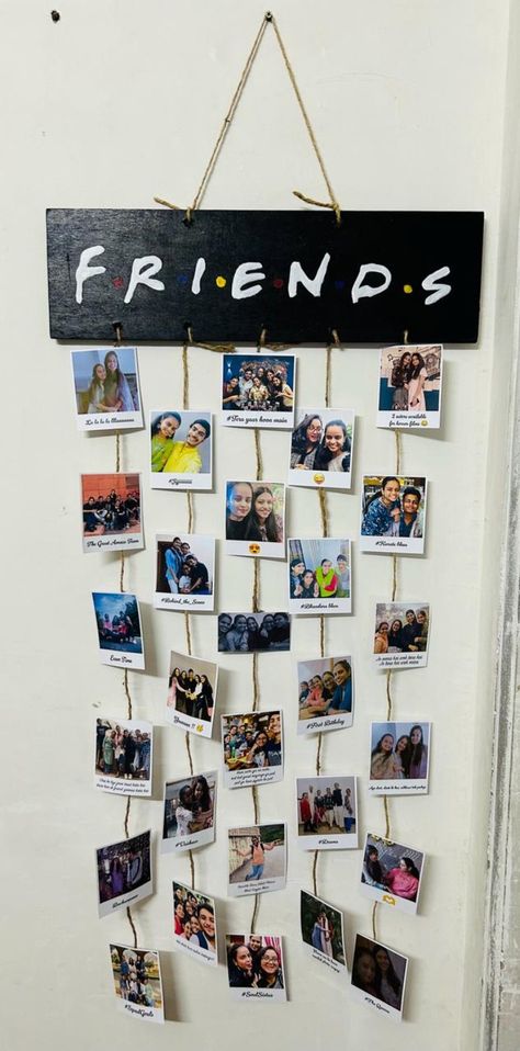 Celebrate your friendships with this beautiful handmade photo collage! 🌟 This unique gift features cherished memories captured in polaroid-style photos, perfect for birthdays, special occasions, or just because. Showcase your best moments and make your friend's day with this heartfelt memory board. Ideal for those looking for creative gift ideas, DIY projects, and personalized presents. #Friends #PhotoGift #BirthdayPresent #HandmadeGift #DIY #PhotoCollage #Friendship #GiftIdeas #BirthdayGift Friends Photo Collage, Friends Collage, Creative Gift Ideas, Collage Gift, Photo Collage Gift, Friends Photo, Memory Board, Friends Diy, Friends Day