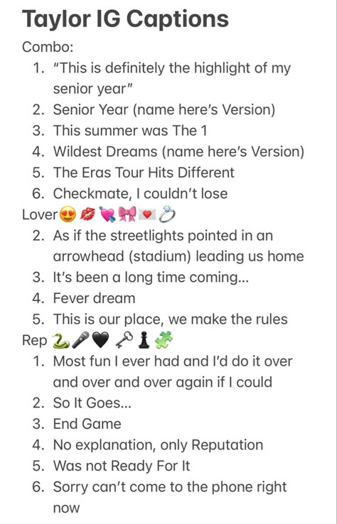 Taylor Swift Hoco Captions, Taylor Swift Bio Quotes, Sophomore Year Captions, Taylor Swift Bracelet Ideas Lyrics, Taylor Captions For Instagram, 1989 Captions Taylor Swift, Senior Year Insta Captions, Taylor Swift Insta Captions Friends, Taylor Swift Inspired Instagram Bio