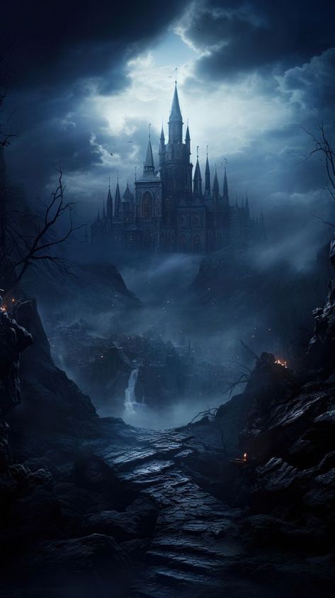 Dark mysterious landscape nature spirituality architecture.  | premium image by rawpixel.com / Techi Mysterious Landscape, Castle Night, Gothic Landscape, Nature Spirituality, Castle Architecture, Dark Mysterious, Dark Castle, Bring Me To Life, Haunted Castle