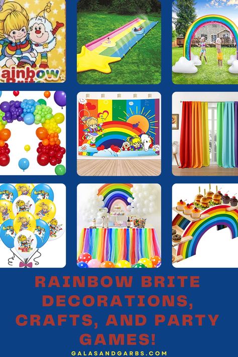 Decorations and games for Rainbow Brite Party Rainbow Brite Party Ideas, Rainbow Brite Birthday Party, Pickle Birthday, Rainbow Brite Party, Rainbow Brite Birthday, Rainbow Bright, Rainbow Brite, Color Magic, Trunk Or Treat