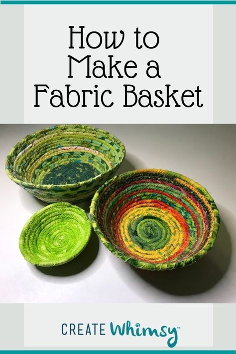 How to Make Fabric Baskets and Bowls | Create Whimsy Rope Basket Tutorial, Coiled Fabric Bowl, Clothesline Basket, Christmas Ornaments For Kids, Fabric Rope, Fabric Basket Tutorial, Rope Bowls, Making Baskets, Ornaments For Kids