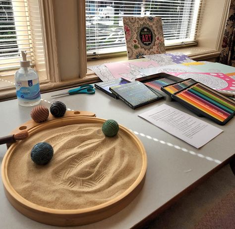 Zen Garden Desk, Zen Office, Zen Sand Garden, Sand Garden, Northrop Grumman, Sand Tray, Mini Zen Garden, Japanese Zen Garden, Therapist Office