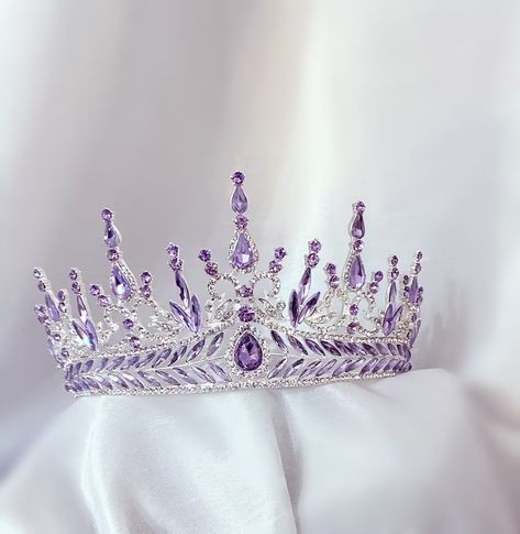 Purple Rhinestone Tiara, Victorian Purple Silver Tiara, Renaissance Tiara, Anna Cosplay Crown, Lavender Crown, Bridal Pageant Purple Crown - Etsy Lavender Crown, Purple Tiara, Victorian Crown, Victorian Purple, Anna Cosplay, Cosplay Crown, Quinceanera Crown, Purple Crown, Silver Tiara