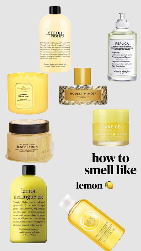 how to smel like lemon Lemon Scented Perfume, Lemon Vanilla Perfume, Smell Like Citrus, How To Smell Like Lemons, How To Smell Like, Cloud Cotton Candy, Lemon Perfume, Scents Perfume, Scent Combos