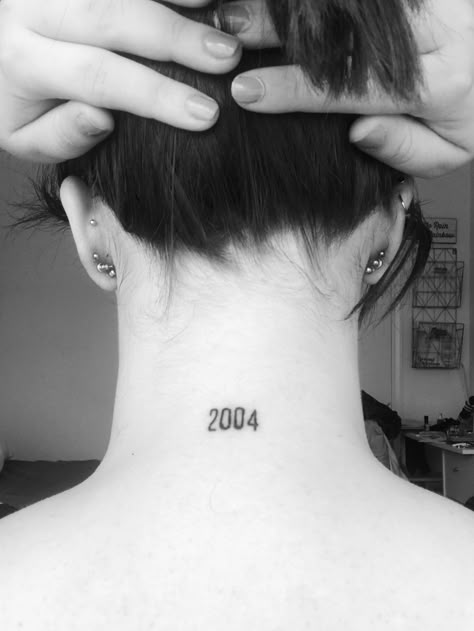 2004- Mum & Milly 2004 Neck Tattoo, Since 2004 Tattoo, Made In 2004 Tattoo, 2004 Tattoo Ideas For Women, 2004 Tattoos, 2004 Tattoo Design, 2004 Tattoo, 2004 Tattoo Ideas, 2003 Tattoo