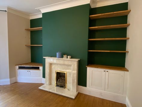 Tv Alcove, Livibg Room, Alcove Storage Living Room, Edwardian Living Room, Alcove Ideas Living Room, Edwardian Fireplace, Alcove Units, Alcove Shelves, Log Burner Living Room