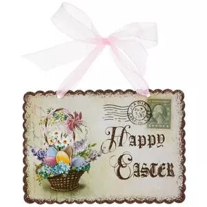 Wall Decor - Decorations - Easter | Hobby Lobby Happy Easter Vintage, Front Door Baskets, Heart Wants What It Wants, Postcard Wall, Easter Display, Antique Stuff, Wall Decor Hobby Lobby, Brown Glitter, Easter Vintage