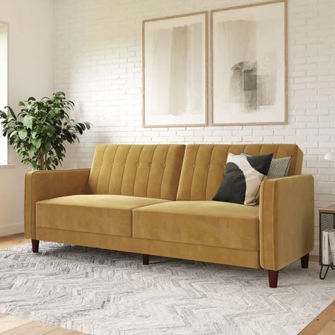 Best Sleeper Sofa, Yellow Couch, Yellow Sofa, Modular Couch, Sofas For Small Spaces, Futon Couch, Yellow Room, Inspire Me Home Decor, Small Space Living