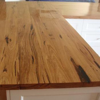 Wooden Benchtop Kitchen, Recycled Decking, Timber Benchtop, Square Dress, Stone Benchtop, Timber Kitchen, Kitchen Benchtops, Award Winning Kitchen, Recycle Timber