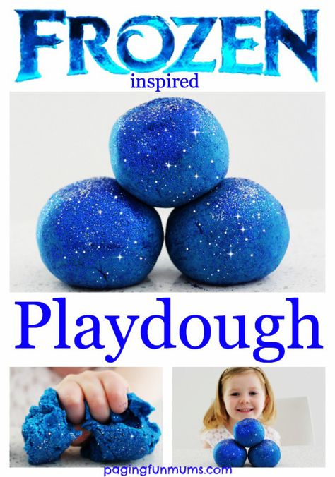 Frozen Playdough...the only playdough Elsa & Anna will play with ;) Frozen Playdough, Schnee Party, Glitter Rosa, Frozen Theme, Frozen Inspired, Frozen Birthday Party, Sleepover Party, Frozen Party, Ideas Birthday