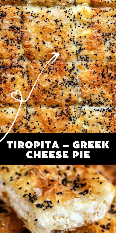 Greek Cheese Pie Phyllo Dough, Greek Cheese Recipes, Tiropita Recipe Easy, Cheese Borek Recipes, Greek Phyllo Dough Recipes, Feta Cheese Filo Pastry, Phyllo Pastry Recipes Dinner, Greek Pies Phyllo Dough, Phylo Pastry Recipes Savory