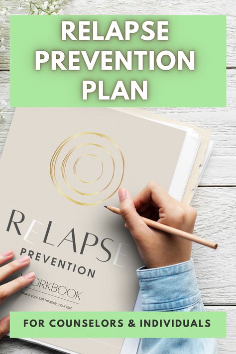 relapse prevention plan workbook with printable and fillable pdf worksheets for addiction recovery counselor, sobriety coach and therapist Urge Surfing, Relapse Prevention Plan, Group Therapy Activities, Relapse Prevention, Celebrate Recovery, Individual Therapy, Therapy Resources, Group Therapy, Therapy Activities