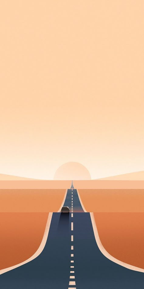 Depth of field. Car From Behind Drawing, Road Illustration Art, Traceable Drawings To Paint On Canvas, Art Ideas On Paper, Road Animation, Driving Illustration, Road Illustration, Wallpaper Minimal, Xiaomi Wallpapers