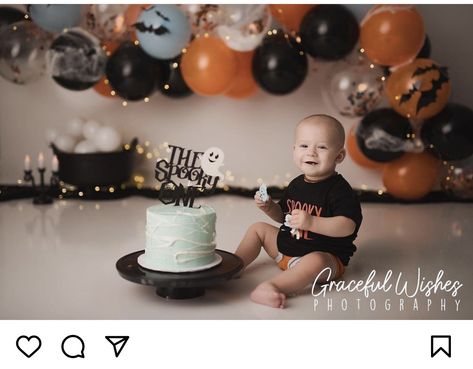 Spooky One Birthday Photoshoot, Halloween Cake Smash Photoshoot, Spooky One Photoshoot, Spooky One First Birthday Photoshoot, Halloween Smash Cake Photoshoot, Spooky One Smash Cake Photoshoot, Halloween Cake Smash 1st Birthdays, Halloween First Birthday Cake, Halloween Cake Smash