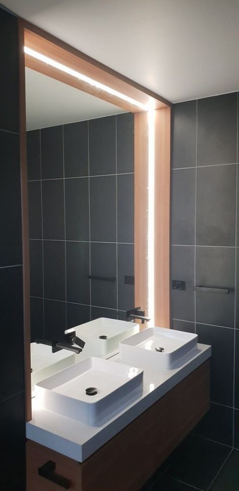 Led Lights Bathroom Ideas Ceiling, Led Strip Mirror, Bathroom Led Strip Lighting, Bathroom Strip Lighting, Led Strip Lighting Ideas Bathroom, Strip Lighting Bathroom, Led Strips Ideas, Led Lights Bathroom Ideas, Led Tape Lighting Ideas