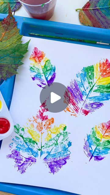 Deena Keller on Instagram: "Leaf Prints 🌈 follow @abcdeelearning for more kids ideas" Oasis Backyard, Fun Fall Crafts, Easy Fall Crafts, Paint Brush Art, Leaf Template, Puffy Paint, Owl Crafts, Ideas Backyard, Leaf Crafts