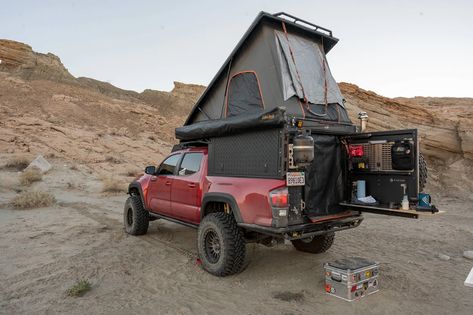 Tacoma Build Out, Tacoma Truck Camper, Tacoma Truck Bed Camping, Tacoma Camping Setup, Truck Camping Ideas, Toyota Tacoma Camper Shell, Tacoma Camping, Tacoma Camper Shell, Tacoma Camper