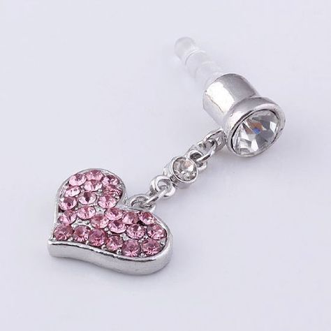 Leegoal 3.5mm Pink Crystal Heart Anti Dust Earphone Plug Stopper for Iphone 4 4s Ipad Crystal Plugs, Tall Person, Phone Hacks, Phone Design, Phone Charm, Crystal Heart, Lcd Screen, Pink Crystal, Iphone 4