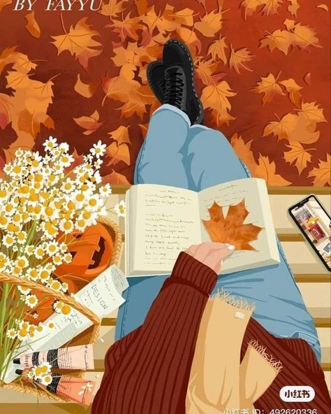 Autumn Illustration, Autumn Magic, Fall 24, 캐릭터 드로잉, Dreamy Art, Anime Scenery Wallpaper, Autumn Art, Fall Wallpaper, Girly Art