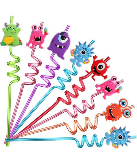 24 PCS Monster Drinking Straws Reusable Plastic Beverages Cocktail Straw First Birthday Monster Theme, Monsters Inc Birthday Decorations, Monster Inc Birthday Party Ideas, Monster Theme Birthday Party, Monsters Inc Birthday Party Ideas, Monster Birthday Party Ideas, Monsters Inc Birthday Party, Cocktail Straws, Monster University Birthday