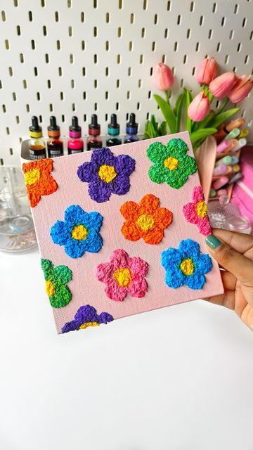 Tissue Art, Mini Toile, Tissue Paper Art, 3d Painting, Program Ideas, Small Canvas Art, Diy Creative Crafts, Small Canvas, Cute Diys