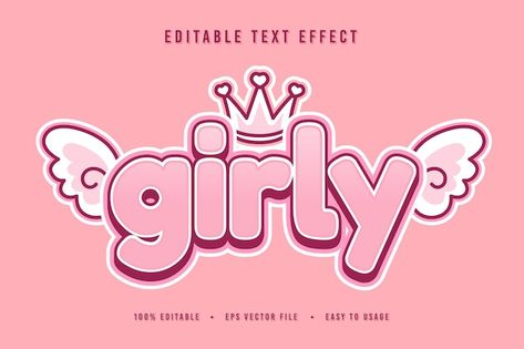 Girly Typography, Girly Logo Design, Girly Graphic Design, Logo Fonts Free, Girly Logo, Text Cute, Girly Fonts, Cute Text, Cute Typography