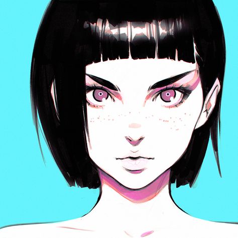 ArtStation - 37:07, Ilya Kuvshinov Ilya Kuvshinov, Arte Cyberpunk, Art Manga, Cartoon Drawing, Art And Illustration, Girls Illustration, Manga Drawing, 그림 그리기, Cartoon Drawings