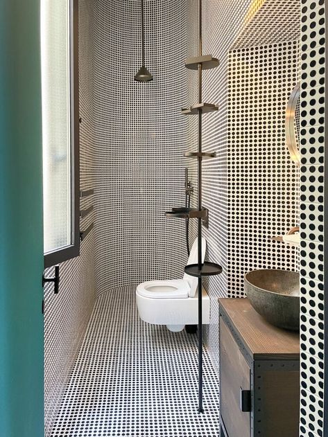 Mid Modern House, Statement Bathroom, Ceramic Roof Tiles, Accessible Bathroom Design, Bathrooms Inspiration, Small Toilet Room, Bathroom Ensuite, Accessible Bathroom, Small Toilet