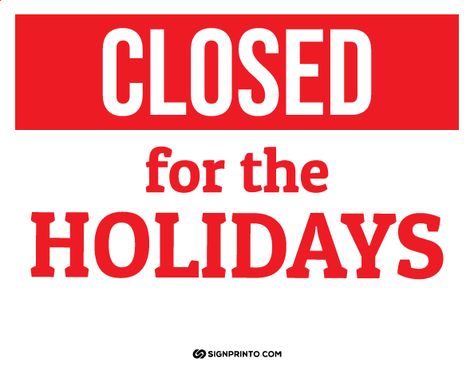 Closed For The Holidays Sign [Red ] - Free Printable Sign Designs Closed For Holidays Sign, Closed For The Holidays Sign, Closed For Holidays, Restaurant Pictures, We Are Closed, Holiday Signs, Aso Ebi, Printable Signs, Red Background