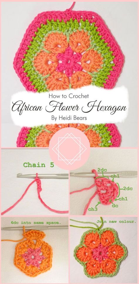 This african flower hexagon by heidi swapp makes a fun addition to any room with its bright colors and easy to care for finish. Daisy Hexagon Crochet, African Flower Hexagon Crochet Pattern, Crochet African Flower Pattern Free, Crochet African Flower Hexagon, Hexagon Granny Square Pattern, Flower Hexagon Crochet, African Flower Crochet Pattern, African Flower Granny Square, Hexagon Granny Square