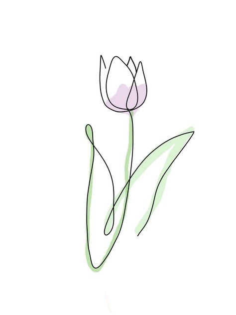 Tulip Doodle Simple, Drawing Tulips Flower, Minimalistic Flower Drawing, Tulip Doodle, Tulip Drawings, Cute Flower Drawing, Desenho Tom E Jerry, Tulip Drawing, Tulip Tattoo