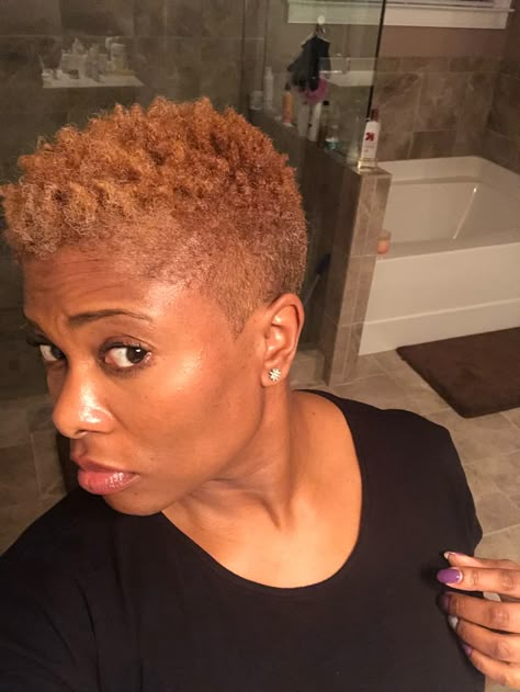 Twa Fades For Women, Brown Shaved Hair Black Women, Honey Blonde Big Chop, Tapered Twa 4c Hair Shaved Sides, Blond Twa On Black Women, Blonde Twa Black Women, Twa Blonde Dark Skin, Natural Hairstyle, Natural Tapered Cut