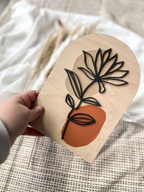 Boho Floral Greenery Wood Sign, Arch Modern Wall Decor, Feminine Wall Art, Modern Boho, Minimalist, Laser Cut Decor, Boho Home Decor - Etsy Laser Decoration Design, Floral Wood Signs, Personalized Laser Cut Gifts, Wooden Laser Cut Gift Ideas, Boho Wood Signs, Wood Laser Engraving Ideas, Laser Art Wood, Laser Wood Projects, Wood Engraving Ideas