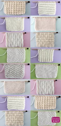 Projek Mengait, Studio Knit, Knitting Instructions, Purl Stitch, How To Purl Knit, Blanket Knitting Patterns, Knit Stitch Patterns, Knit Stitch, Knitting Tutorial