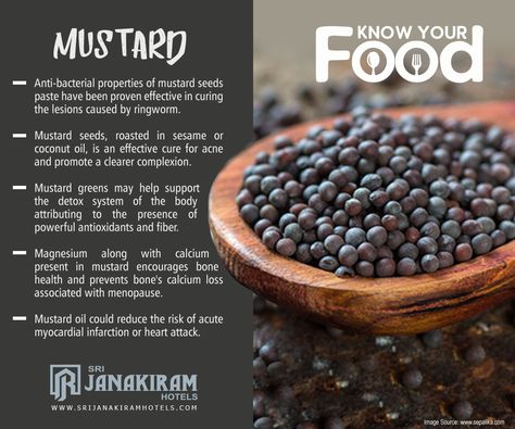 #KNOWYOURFOOD Mustard is not just famous for its strong flavour, but also for lots & lots of medicinal benefits. Lets have a check on some of them.  #srijanakiram #Mustard #seeds #oil #spice #flavour #health #cuisine Mustard Seeds Benefits, Black Mustard Seeds, Seeds Benefits, Mustard Seeds, Mustard Greens, Herbs For Health, Clear Complexion, Menu Items, Mustard Seed