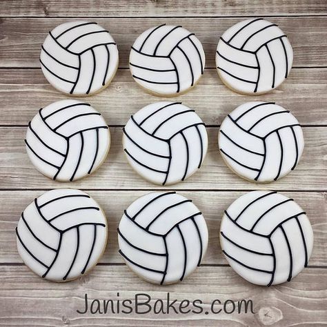 Sports | janisbakes Volleyball Macarons, Volleyball Royal Icing Cookies, Volleyball Sugar Cookies Decorated, Volleyball Party Decorations, Volleyball Cookies, Volleyball Cake, Sport Cookies, Volleyball Birthday Party, Volleyball Birthday