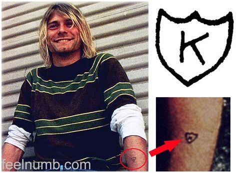 kdc tattoo Nirvana Tattoo Kurt Cobain, Nirvana Logo Tattoo, Kurt Cobain Tattoo, Kurt Tattoo, Nirvana Tattoo, Shield Tattoo, Rock Tattoo, Art Flash, K Tattoo