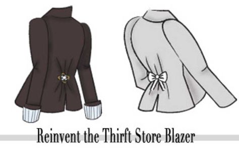 Cheap & Chic DIY: 2 Ways to Reinvent a Thrift Store Blazer. Thrift Store Crafts, Diy Vetement, Repurposed Clothing, Upcycled Crafts, Refashion Clothes, College Fashion, Learn To Sew, Sewing Clothes, Upcycle Clothes