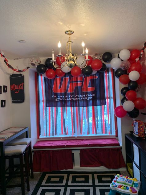 Ufc Party Ideas Decorations, Ufc Themed Party, Ufc Birthday Party Ideas, Ufc Party Ideas, Ufc Party, Bday Surprise, Wrestling Party, Middle School Graduation, Diaper Party